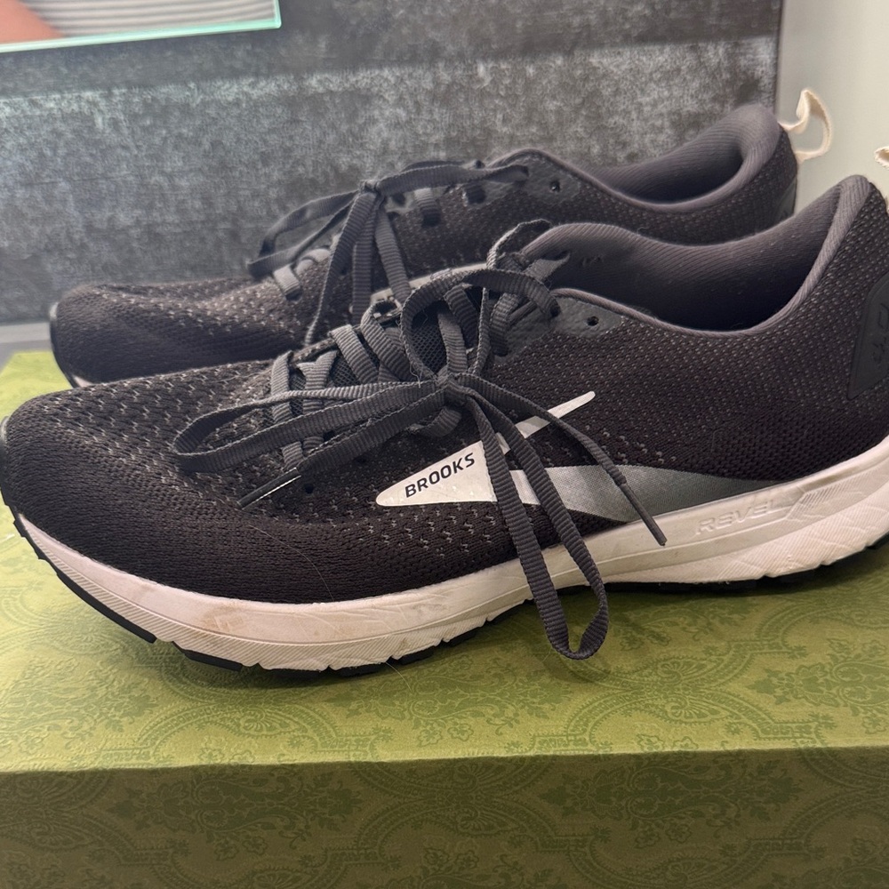Brooks Black and White Athletic Shoes